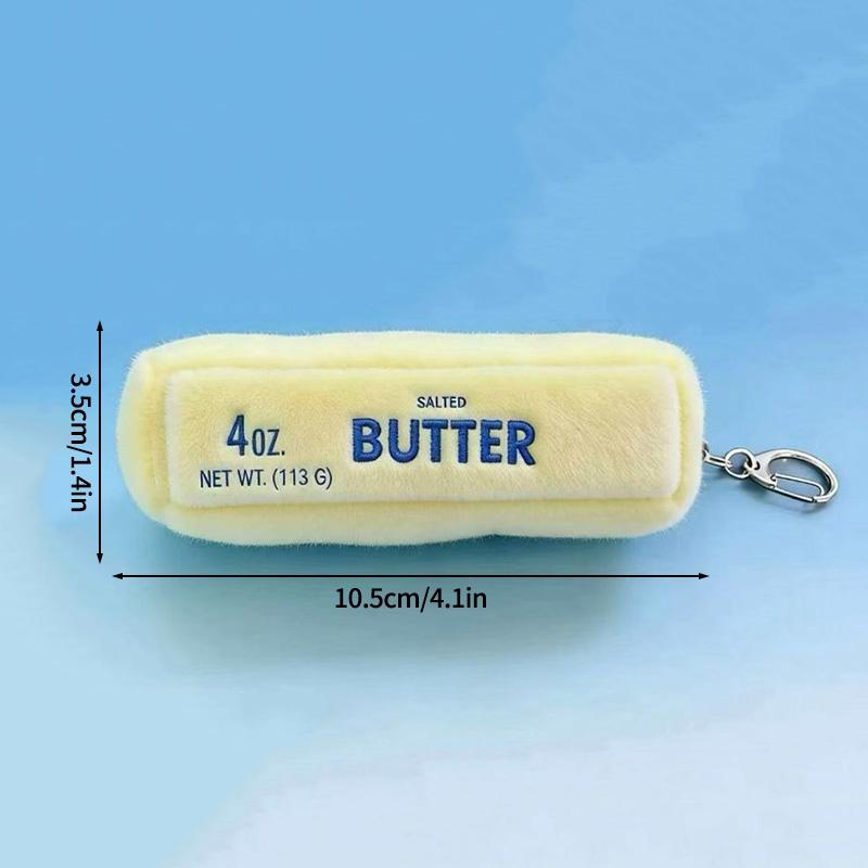 

Plush Butter Squishy Keychain Butter Stick Keychains for Bag Hanging Ornament Car Key Chain Decorative Accessories Gifts