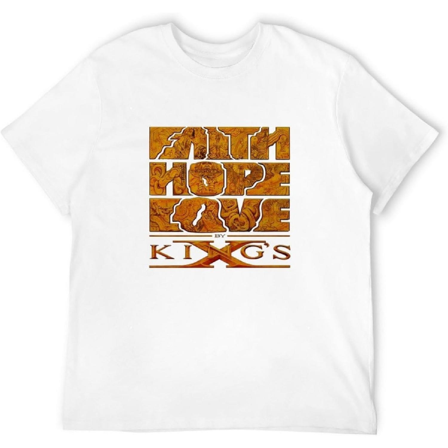 DOO MJUGG Men s Kings X Faith Hope Love Mens Outdoor Graphic T-Shirts White XXXXXL белый