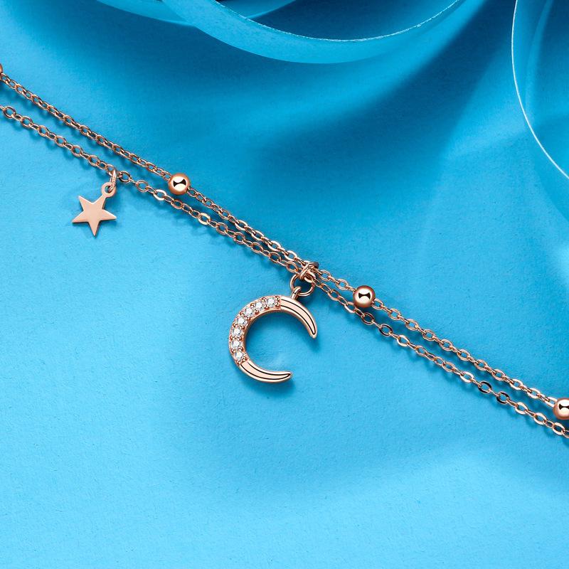 Star Moon Bracelet Women's Niche Exquisite Versatile Premium Sensei Ins Wind Double Layer Bracelet Hand Jewelry