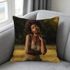 Black Girll Afro Pillow cover Soft Microfiber Pillowcase Home Sofa Decor Surprise Decorative printed