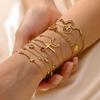 Chic Geometric Zircon Bracelet for Women Stainless Steel Cross Zircon Bracelets Gold Plated Fashion Charm Jewelry Christmas Gift