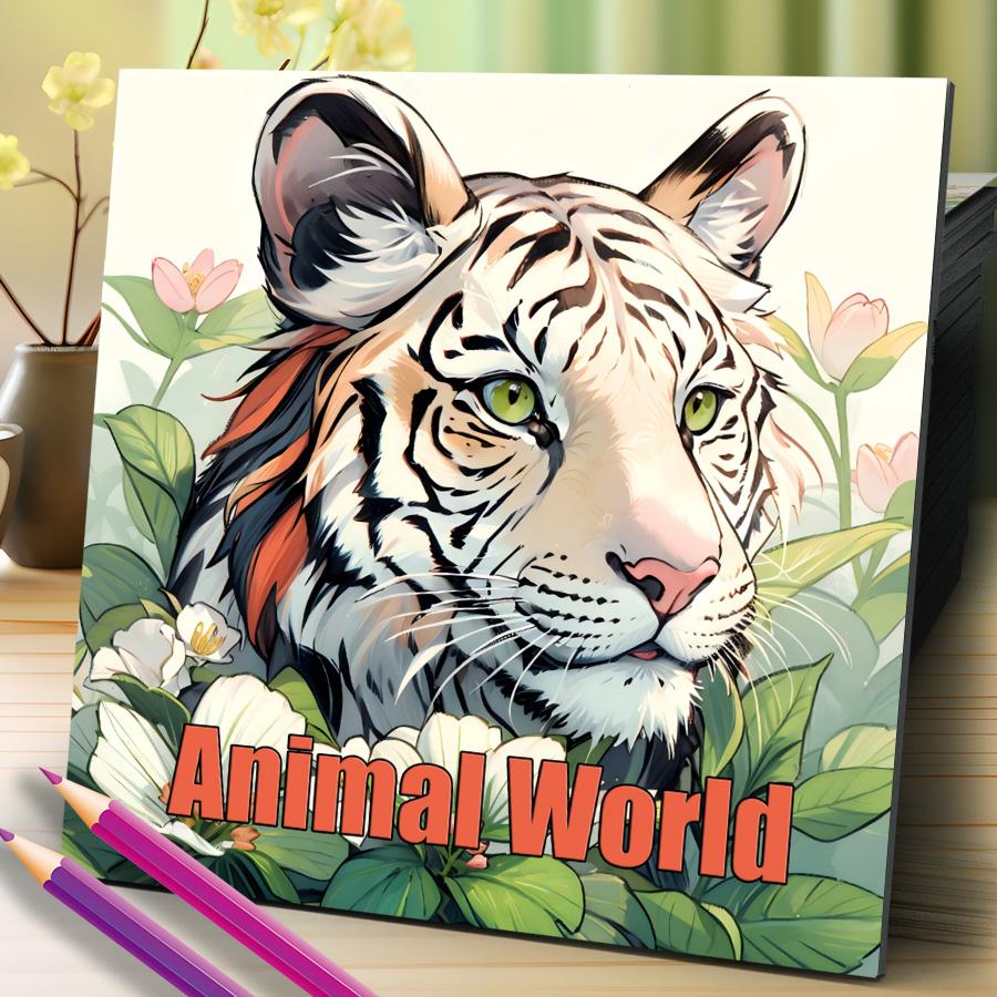 Bview Art Animal World Coloring Book Adult Picture Book Original Design 1pcs