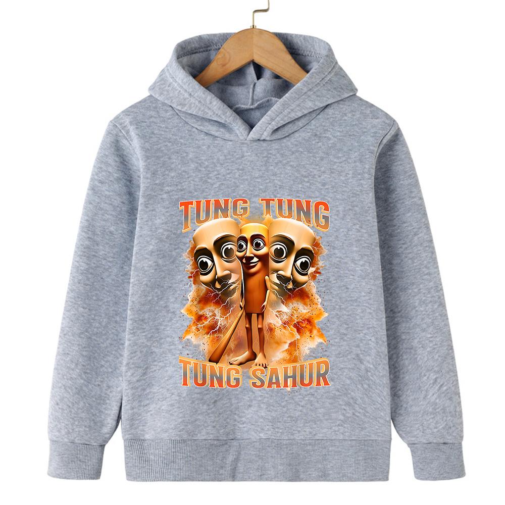 Italian Brainrot Character 2d Children's Hooded Sweatshirt Autumn and Winter Warm Boys and Girls Warm Sweatshirt Fun Ashionable