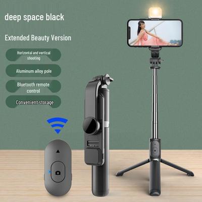 Q02S Ausziehbarer Selfie-Stick-Stativ mit Fülllicht