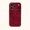 Luxurious Red Paisley Intricate Swirl Pattern Art Graphic Film Aesthetic Protective Shockproof Bumper Phone Case Cover For iPhone 14 15 16 ProMax Plus