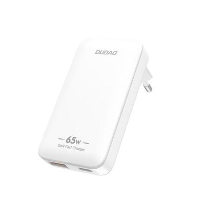 Ładowarka Sieciowa Podróżna Ultracienka GaN 65W USB-A USB-C PD EU / US - Biała