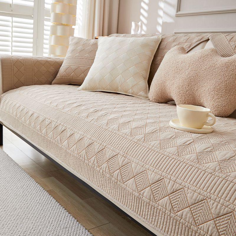 Four Seasons Non-Slip Pure Cotton Sofa Cushion - Modern Leather Sofa Cover 2026.