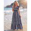 Women's 2026 Summer New Printed Dress for Beach Vacation, Vintage Satin Long Skirt