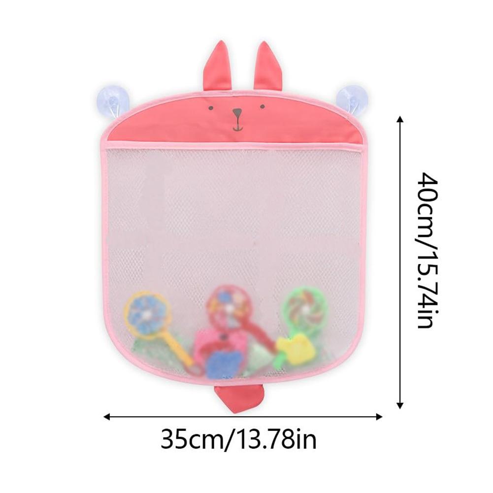 Water Draining Storage Net Bathroom Organizer Suction Cup Hooks Bathtub Storage Net Polyester Fiber Self-adhesive Suction Cup