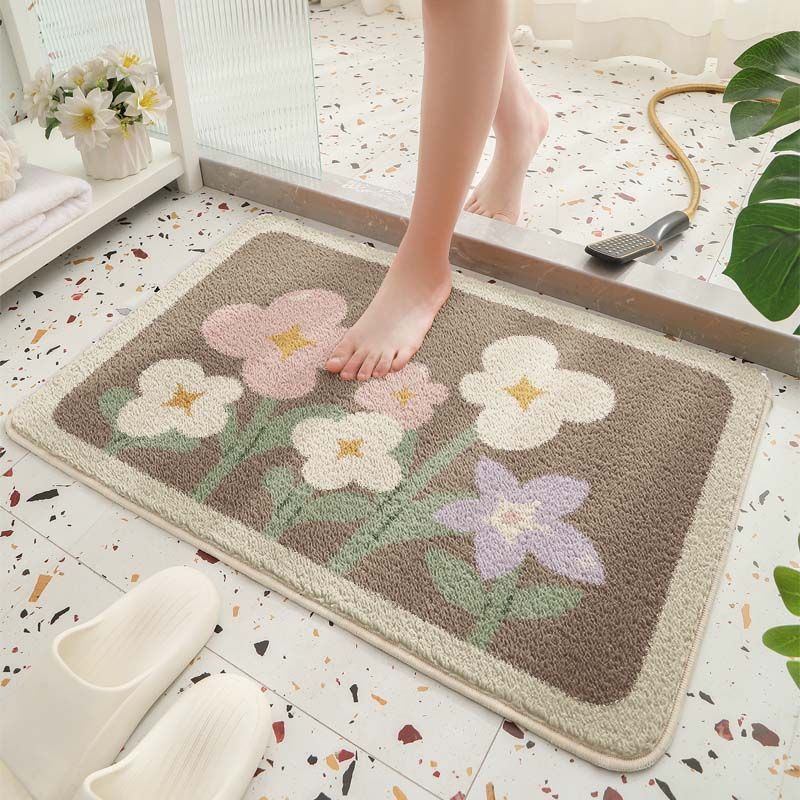 

Коврик для пола ванный водопоглощающий имитация кашемира утолщенный ковер ванная комната спальня дверь дверь дверь противоскользящий пушистый ковер коврик 40X60cm 15.7X23.6in