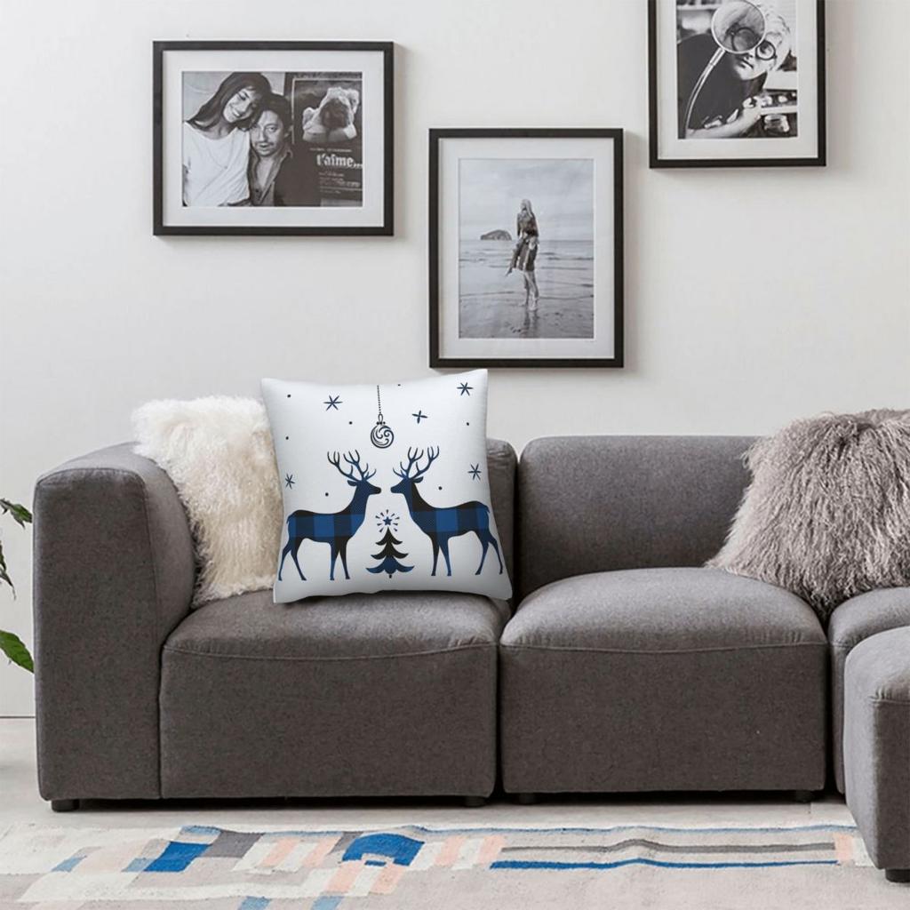 Chrismas Snowflake Letter Print Pillow Case Cushion Cover Polyester Graphic Pillow Cover Pillowcases Office Car Home Decorative