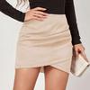Ladies Skirt High Waist Skirt Color Zipper Irregular Skirt