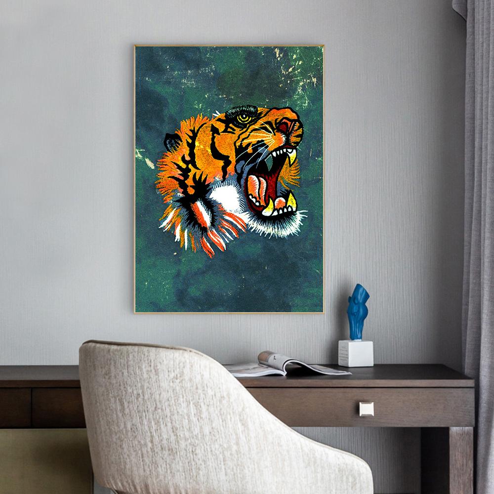 Fashion Bee Tiger Digital Poster Luxus Marke Druck Auf Leinwand Malerei Vintage Schlange Wand Kunst Bild Für Wohnzimmer Hause decor