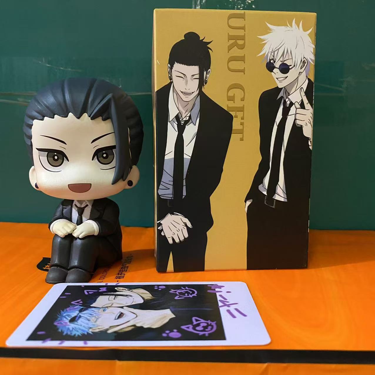 

10cm Jujutsu Kaisen Q Version Gojo Satoru Geto Suguru Sitting Posture Cute Figure Doll Toy Car Decoration Collect Children Gift No box