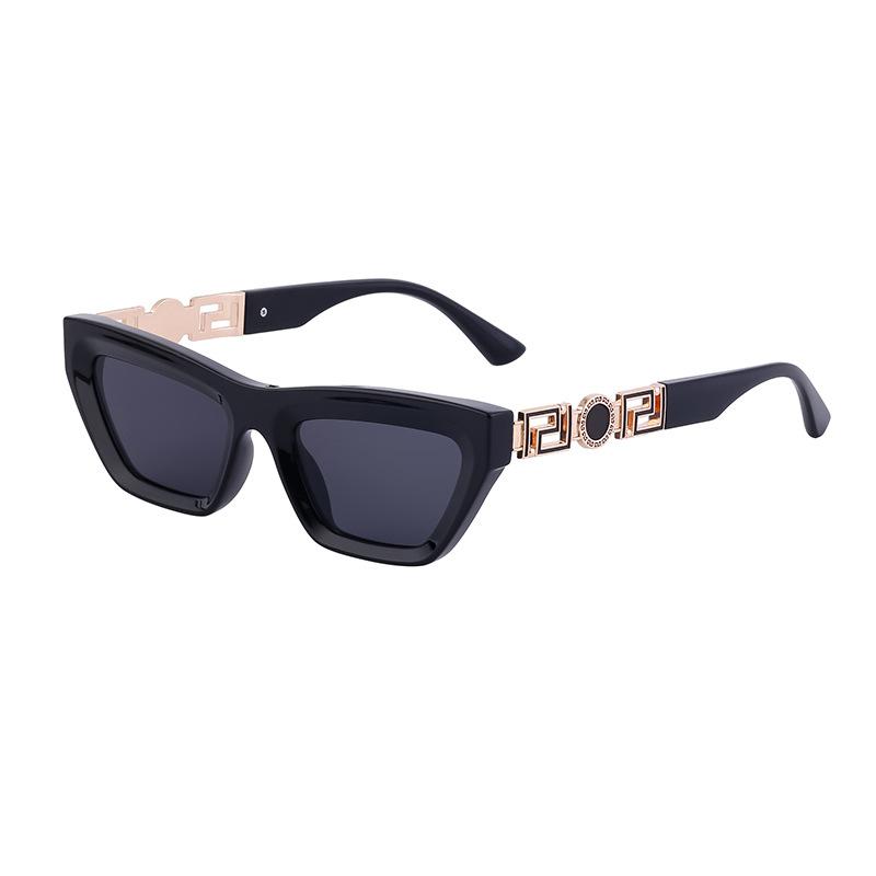 Cat Eye Sunglasses Women'S Trendy Personality Small Frame Hollow Glasses Legs Sunglasses Men'S Glasses