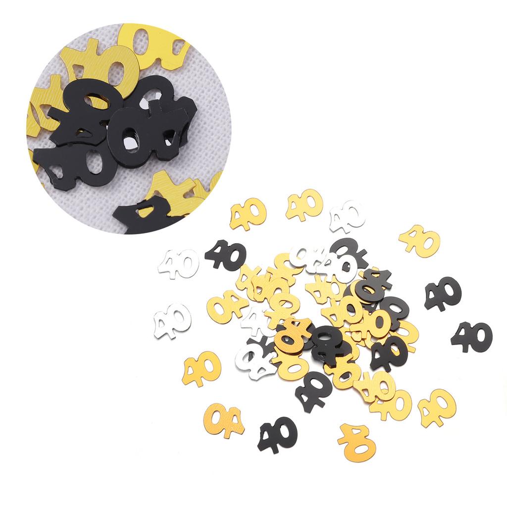 1200Pcs Number Sequins Confetti Party Decoration Table Scatter for Birthday Anniversary Wedding Celebration Sparkling Party