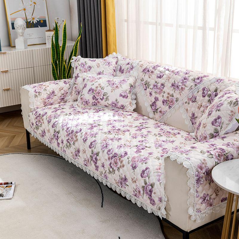 

Идиллический хлопок лен лен свежесть льна диванная подушка простой и современный тканевый крафт кружево розовое кружево наволочки для диванных подушек Flower clusters(Linen) Pillowcase 45*45