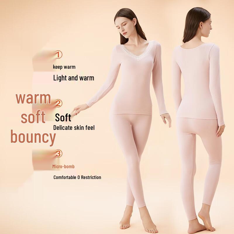FENTENG Women's Wool Blend Thermal Underwear Set