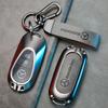 PZQ2   Leather Car Key Cover Case Protection Shell Keychain For Mercedes Benz C S A Class W206 W223 S350 C260 C300 S400 S450 S480 S500