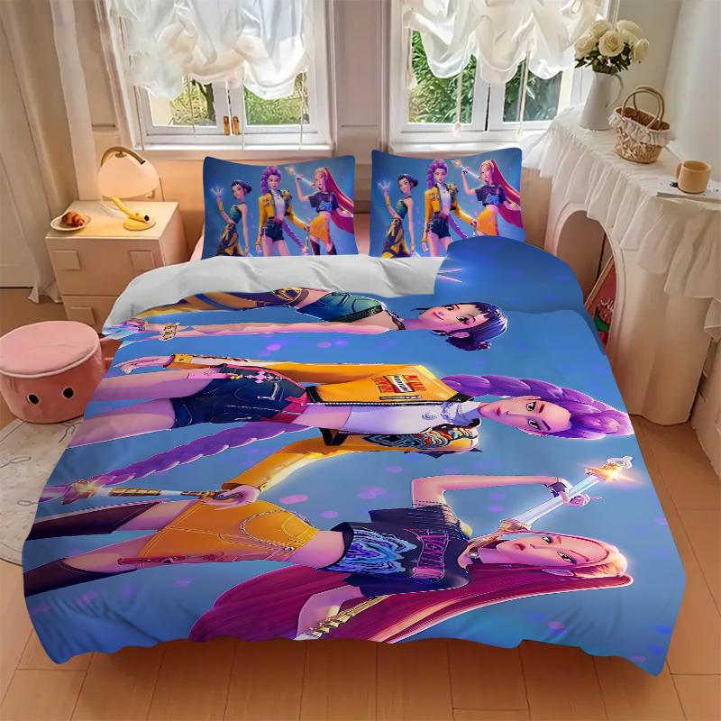 3Pcs Superhero Trio Action Bedding Set Soft Fabric Duvet Cover Pillowcases Home Xmas Halloween Gift 1 Duvet Cover 2 Pillowcase S1331