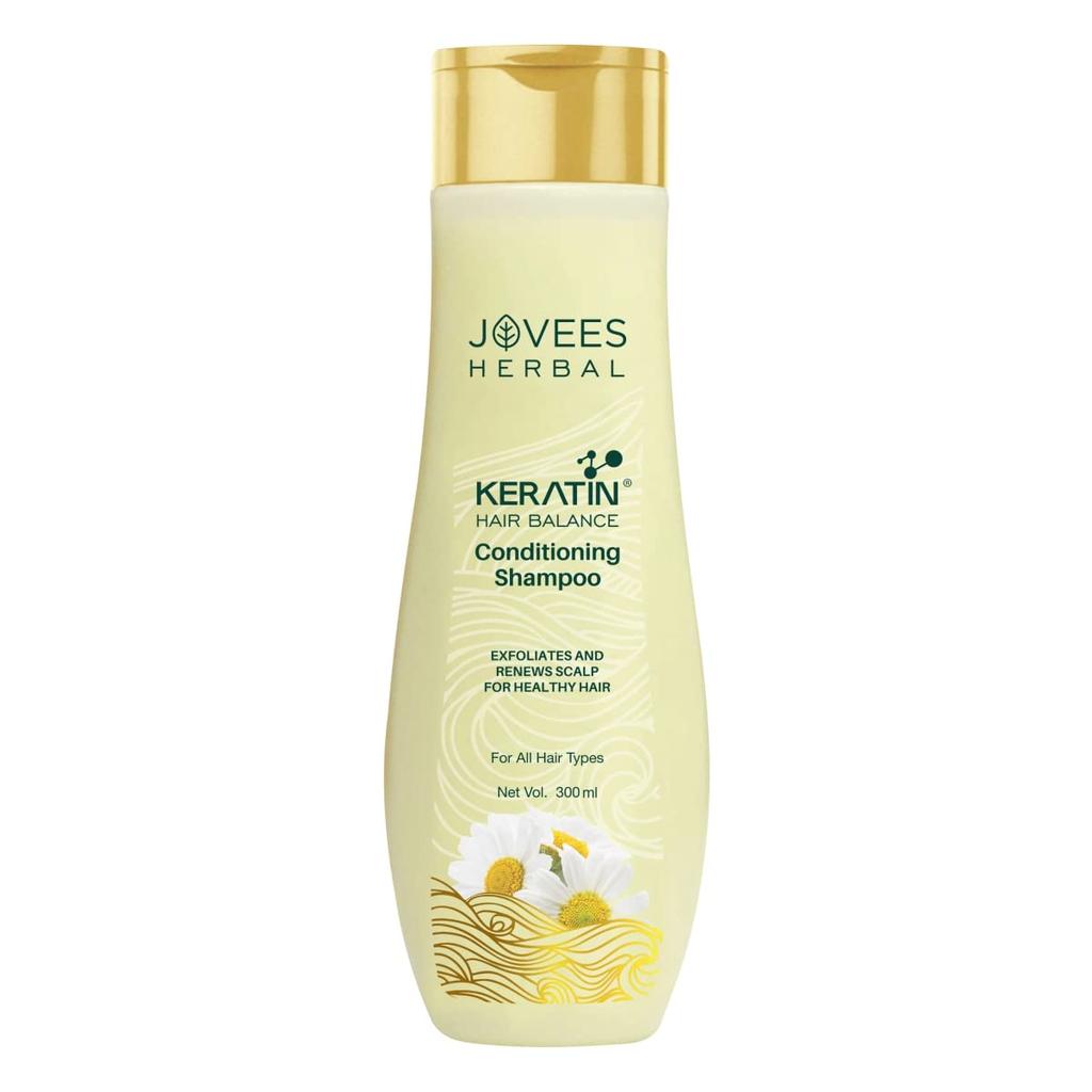 Jovees Herbal Keratin Hair Balance Conditioning Shampoo 300ml Pack For Shiny Smooth Soft Hair Repair Frizz Control
