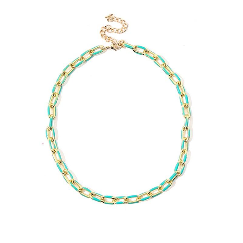 Necklace: Punk Minimalist European & American Sweet & Cool Colorful Enamel Clavicle Chain
