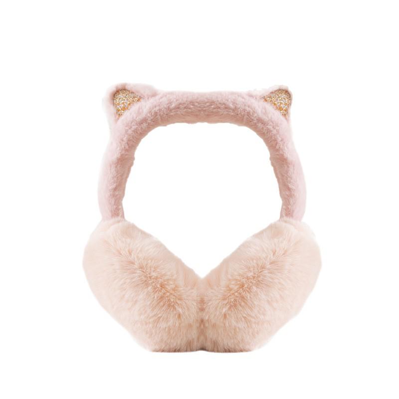 Women's Fleece-Lined Foldable Cat Ear Earmuffs – Warm and Stylish Winter Protection