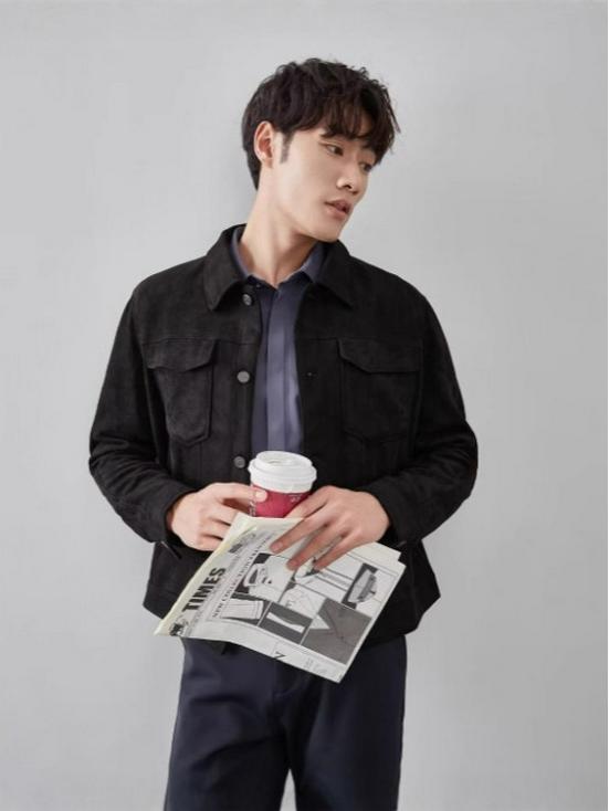 Veste pour homme en suède et velours style britannique, Automne/Hiver, Décontractée et élégante, Toucher haut de gamme, Coupe-vent à revers, Veste de coach