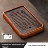 Walnut Bamboo Double-Layer Draining Tea Tray