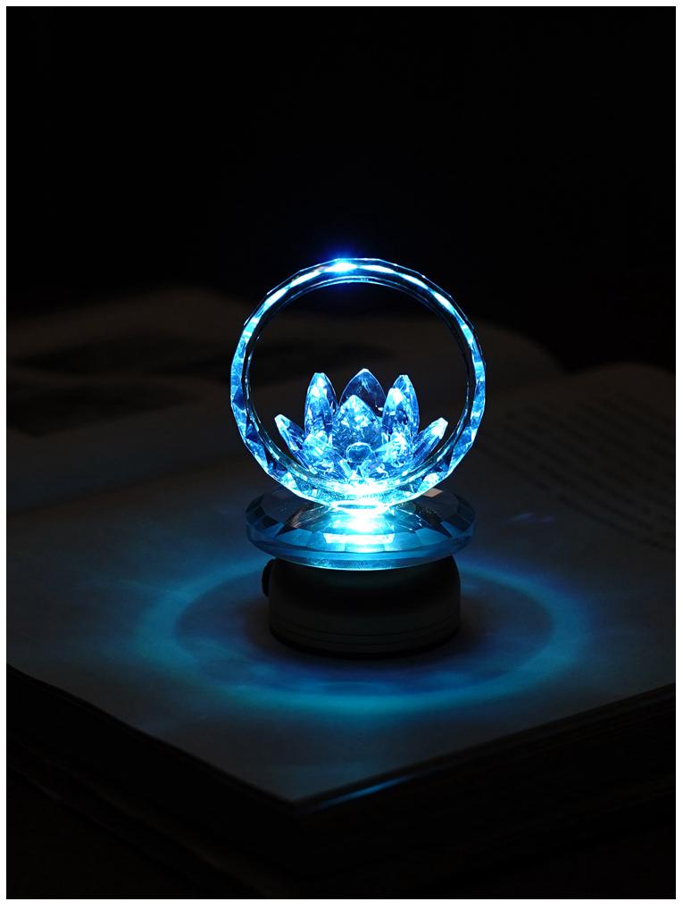 2025 Rechargeable Pink Crystal Lotus LED Buddha Night Lamp