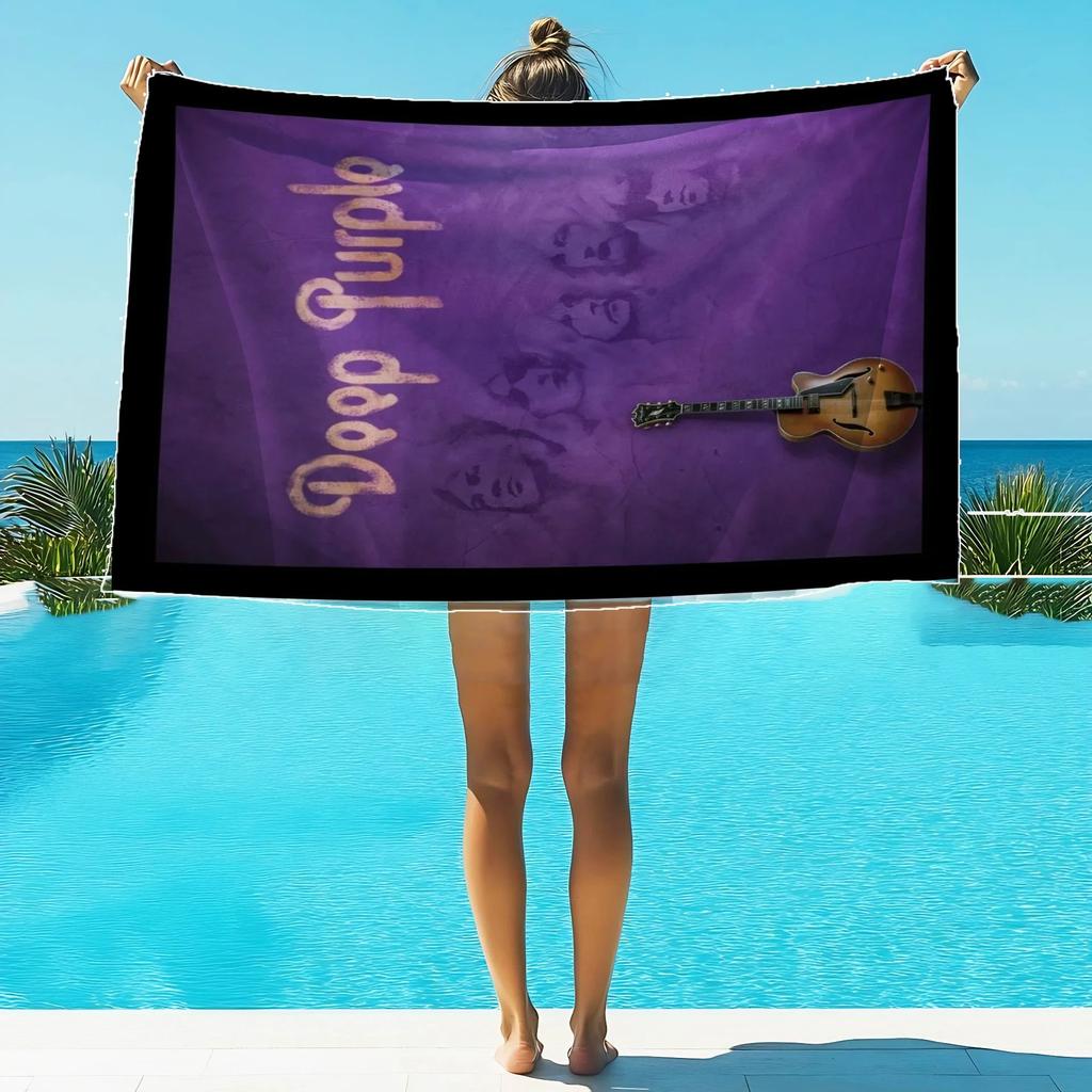 Rock Singer D-Deep P-purple Band Printed Beach Towel Thread One Piece Anime Bath Towel 75x150cm Bathroom Shower Washcloth Home
