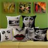 Unique Linen Vintage Piero Fornasetti Face Throw Pillow Case With Artistic Face Illustration
