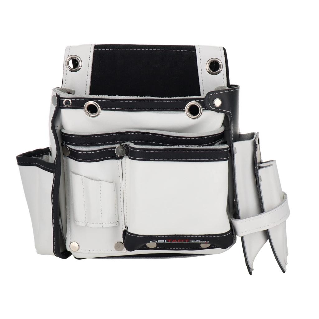 Sankyo Corporation DBLTACT Genuine Leather Superior Nail Bag, 2-Tier with Side Case, White, DTL-99-WH