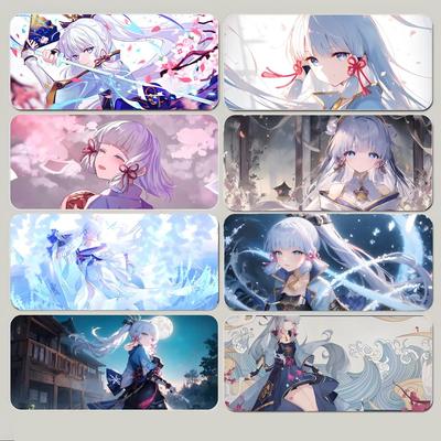 Beautiful Cute Game Genshin Impact Kamisato Ayaka Mouse Pad Large Gaming Mousepad With Thick Stitched Edge Nonslip Desk Mat