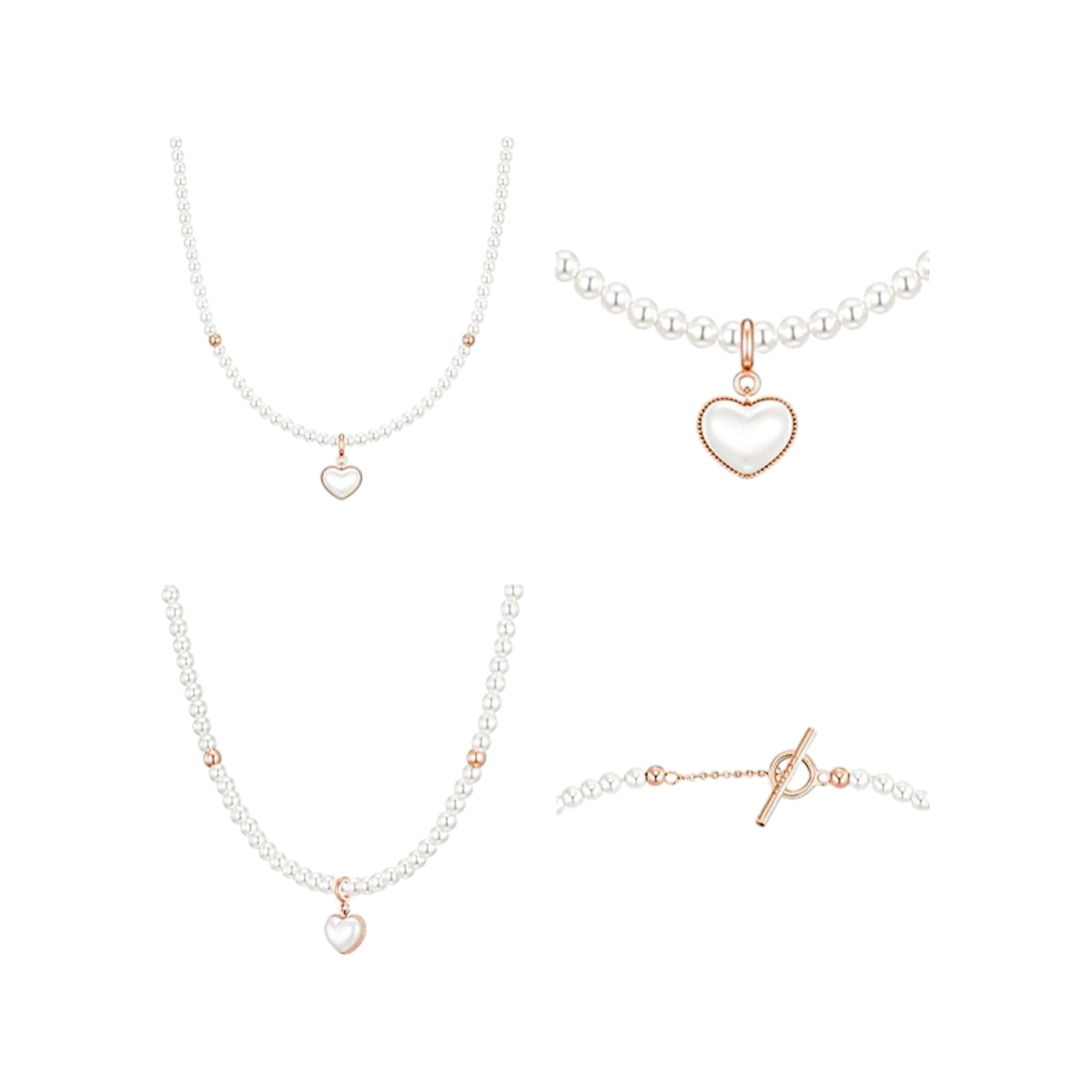 J.ESTINA ■ MARIEL Pearl Bead Necklace+Pendant Set J.ESTINA Mariel Pearl Bead Necklace with Pendant Set