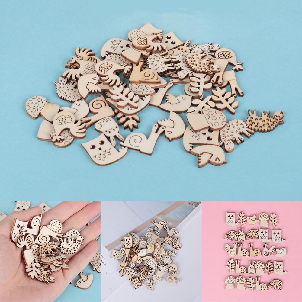 Laser Cut Embellishment Snail Rabbit Animal Pattern Handmade Wooden Craft