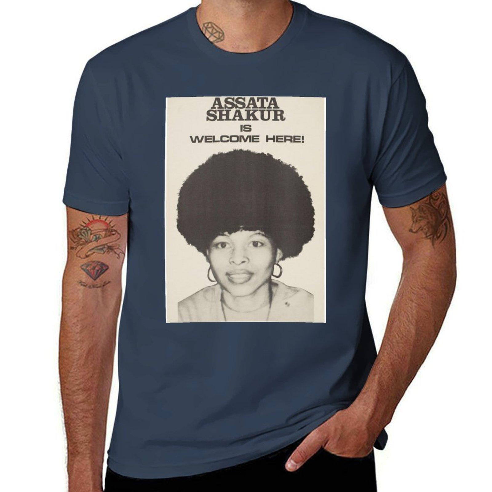 

Assata Shakur is Welcome Here T-Shirt for a boy plus size clothes tshirts personalised valentines clothes t shirt for men S