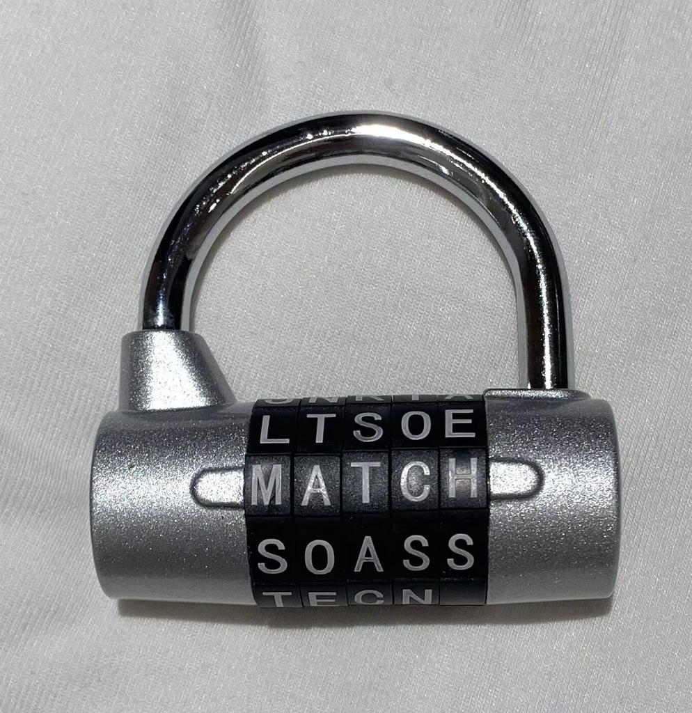 5 Dial Password Lock Zinc Alloy Sturdy Security Letters Combination Padlock Code Style Padlock-Easy To Set for Travel Bag Bike