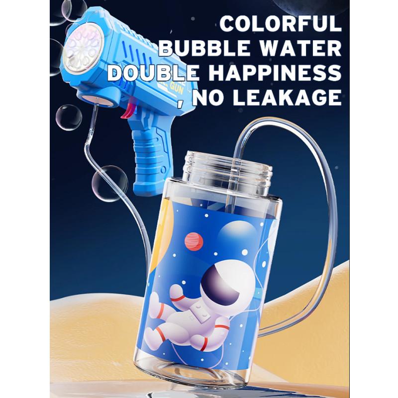 10 Hole Handheld Light Bubble Machine Fully Automatic Electric Bubble Gun Children's Toys Without Battery and Bubble Water