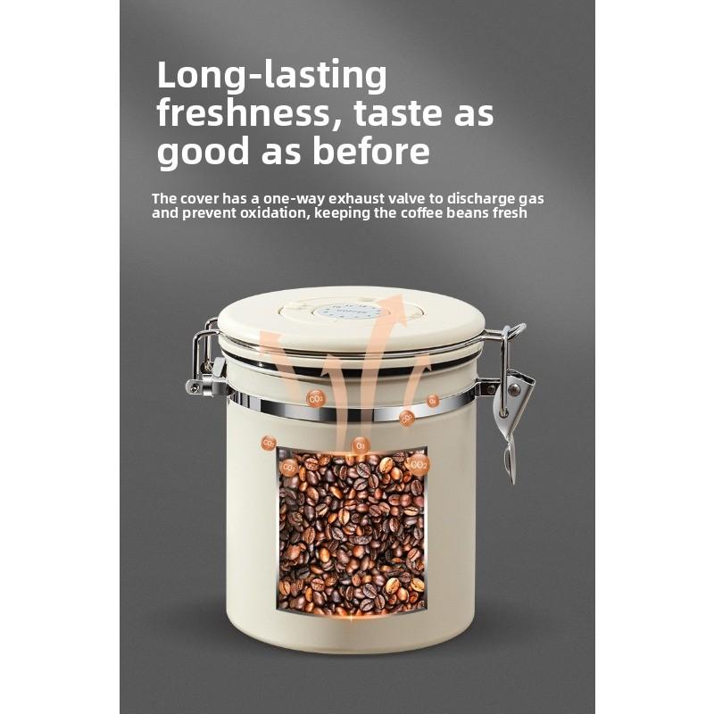 Visible Coffee Bean Storage Container Coffee Powder Sealed Container Storage with One-way Exhaust Coffee Storage Tank Coffee Beans Storage