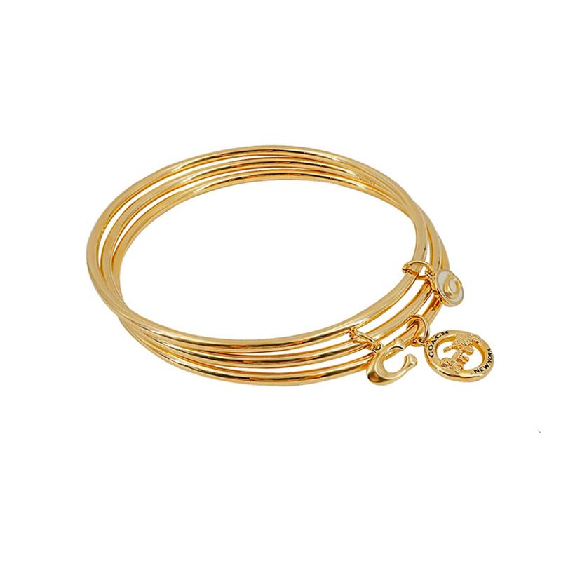 COACH hose and carriage carriage stacked alloy bracelet women s gold