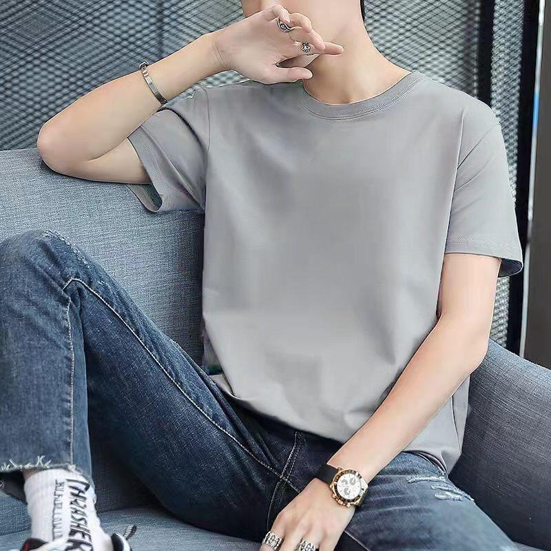 

Men s Solid Color Casual Short-Sleeved T-Shirt: Versatile Summer Base Layer Top L світло-сірий колір