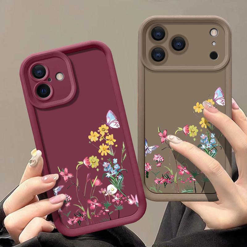 Small Flower Pattern Case For iPhone 17 Air 16e 16 15 14 Pro Max 13 17 Pro Max 17 Pro 17 Shockproof Soft TPU Silicone Phone Cover Funda