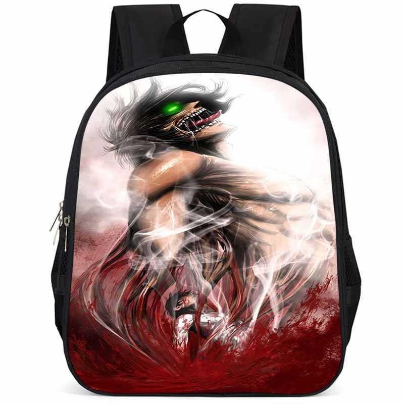 Durable Attack On Titan Backpack For Elementary Students 15 Inch Large Capacity