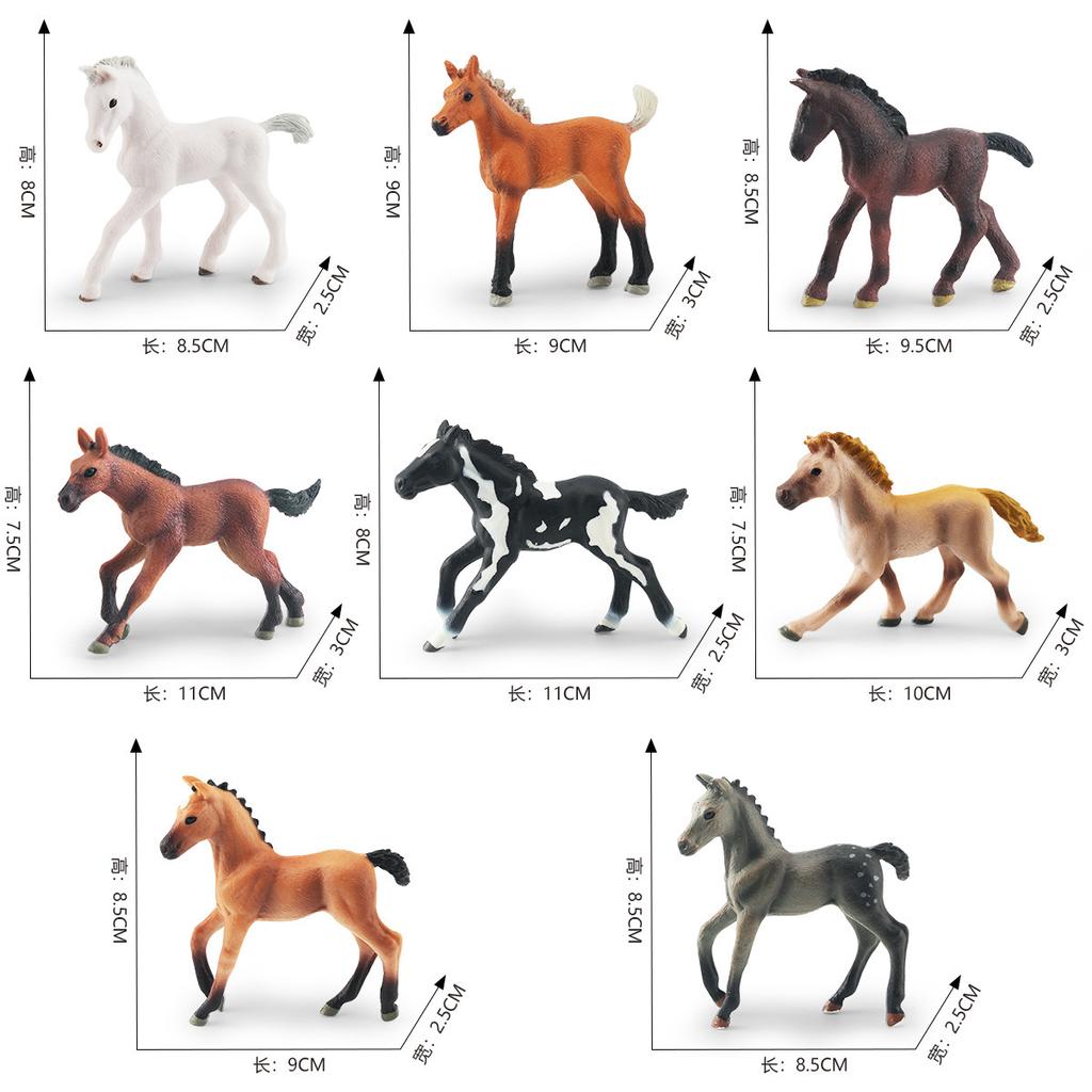 Simulation Foal Animal Model Toys 8 Belgian Horse Walker Horse Thoroughbred Horse Sharmaton River Horse Ornament