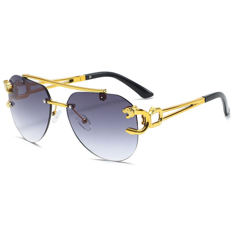 

Багатосторонні трендові окуляри, лесбійські текстуровані сонцезахисні окуляри, персоналізовані декоративні сонцезахисні окуляри з леопардовою головою