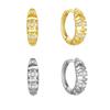 Delicate Zirconia Huggie Hoop Earring Jewelry 925 Silver Woman Personality Diamond 18K Gold Chunky Buckle Hoop Earrings