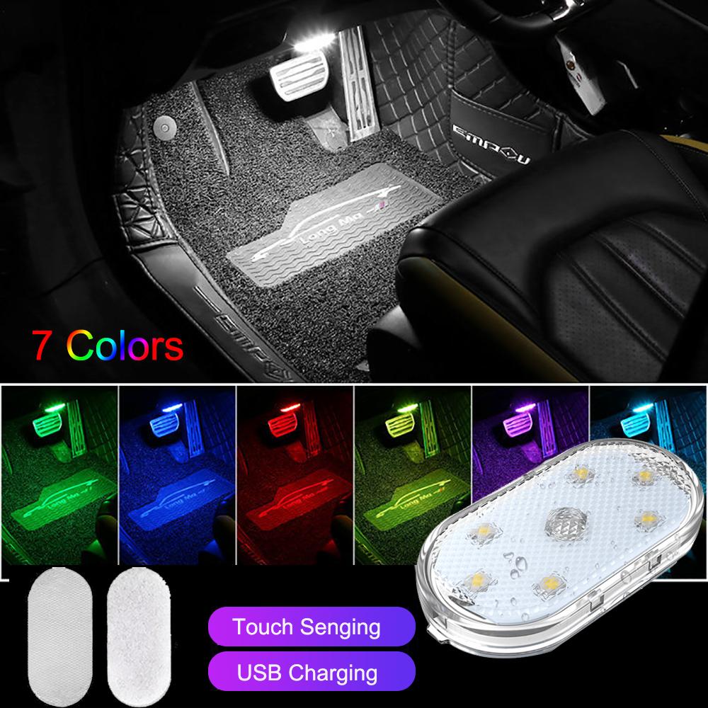 Touch Switch Car LED Touch Light Mini Size Rechargeable Interior Inspection Lamp Portable Car Roof Trunk 6 LED Beam 120mA
