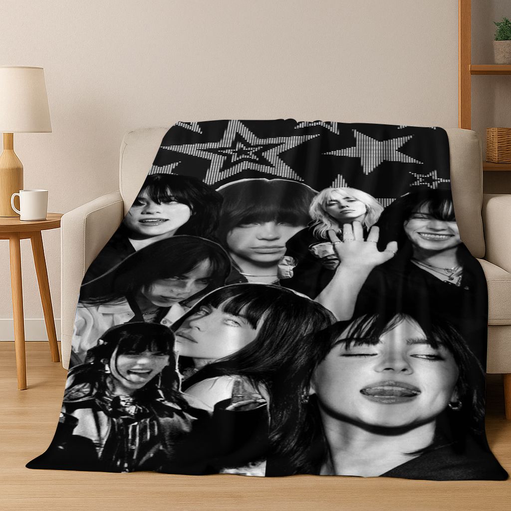 Manta de Franela de Moda Billie Eilish Hit Me Hard and Soft Manta Suave para Cama Dormitorio Sala de Estar Viaje Regalo Niño