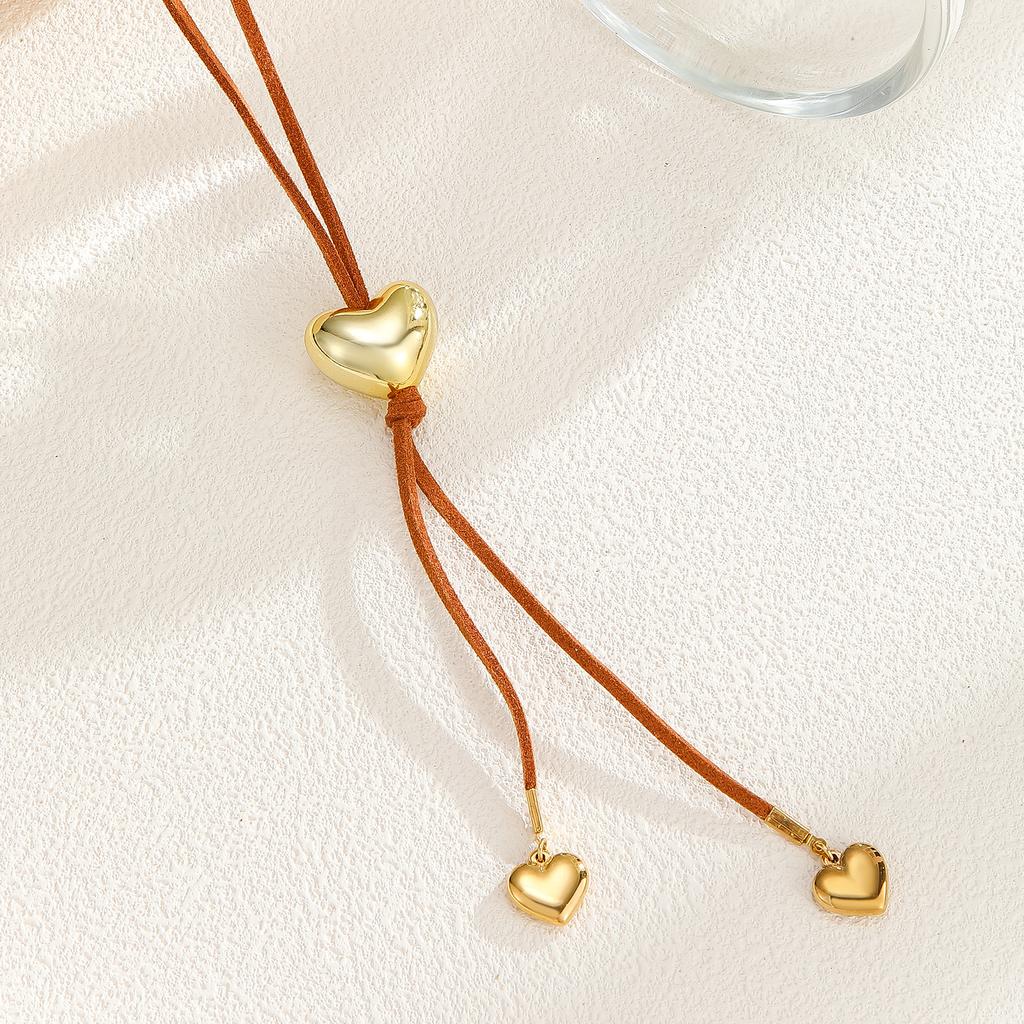 Atoztide Gold Color Heart Flower Sun Pendant Necklace for Women Stainless Steel Multiple Styles Necklace Christmas Jewelry Gift